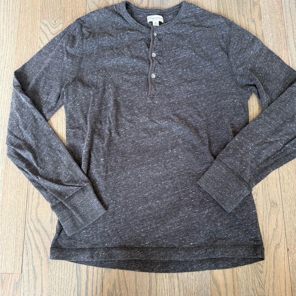 J. Crew Knit Goods Charcoal Henley Shirt Size Small